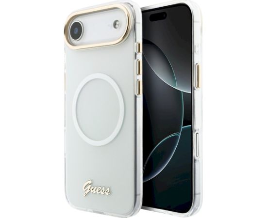 Case Guess IML Gradient Script Metal MagSafe Защитный чехол для iPhone 17 Air / белый Чехлы - альтернативные