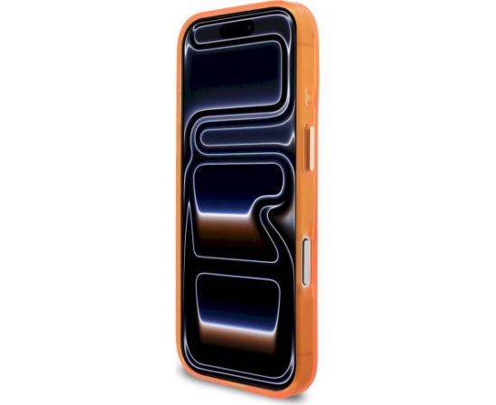 Case Guess IML Script Metal MagSafe Aizsargapvalks priekš iPhone 17 Pro / oranžs Neoriģinālie Maciņi
