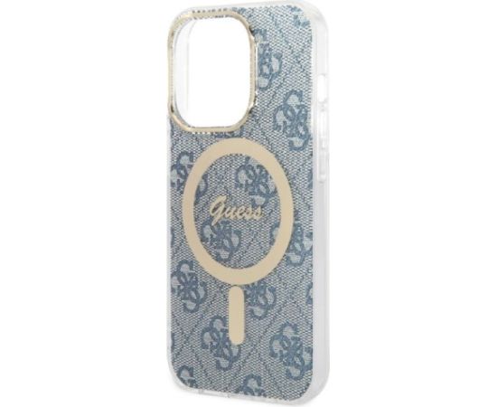 Guess Set GUBPP14XH4EACSB Aizsargapvalks un lādētājs priekš iPhone 14 Pro Max 6,7" / zils Neoriģinālie Maciņi