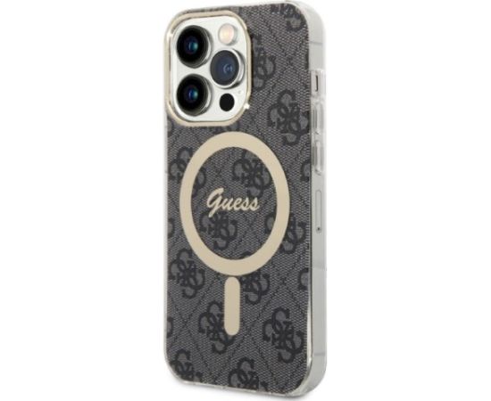 Guess Set GUBPP14LH4EACSK Aizsargapvalks un lādētājs priekš iPhone 14 Pro 6,1" / melns Neoriģinālie Maciņi