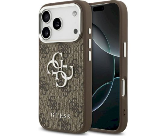 Case Guess 4G Big 4G Classic Logo Aizsargapvalks priekš iPhone 17 Pro / brūni sudrabs Neoriģinālie Maciņi