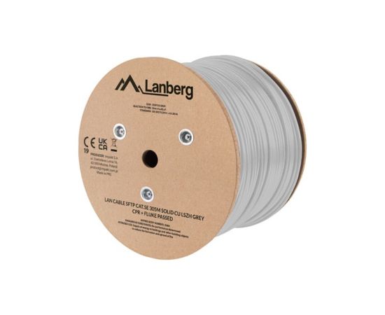 LANBERG LAN CABLE SFTP CAT.5E 305M SOLID CU LSZH GREY CPR + FLUKE PASSED Dažādi vadi