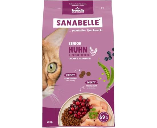 BOSCH Sanabelle Senior chicken & cranberries - dry cat food - 2kg Barība