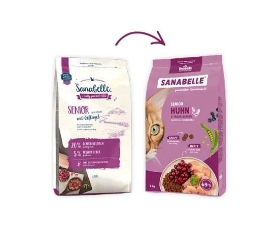 BOSCH Sanabelle Senior chicken & cranberries - dry cat food - 2kg Barība