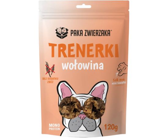 Paka Zwierzaka trenerki dla psa z wołowiną 120g Suņu barība