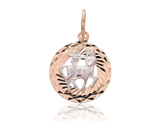 Zelta kulons #1300831(Au-R+Au-W), Sarkanais/Baltais Zelts 585°, 1.05 gr. Zodiaka zīmes