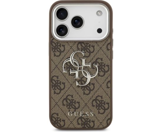 Case Guess 4G Big 4G Classic Logo Aizsargapvalks priekš iPhone 17 Pro / brūni sudrabs Neoriģinālie Maciņi