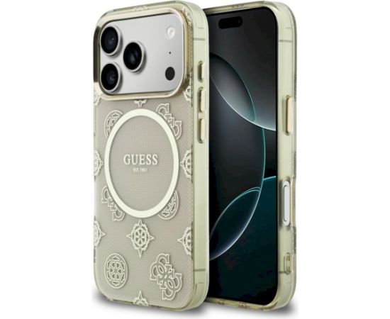 Guess IML Peony Dot MagSafe Case Aizsargapvalks priekš iPhone 17 Pro / bēšs Neoriģinālie Maciņi