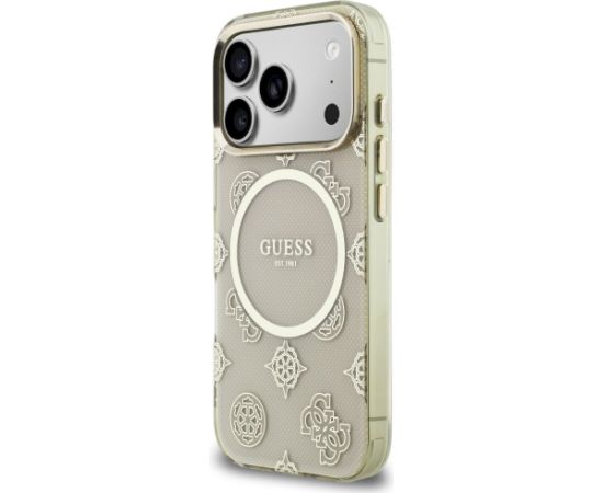 Guess IML Peony Dot MagSafe Case Aizsargapvalks priekš iPhone 17 Pro / bēšs Neoriģinālie Maciņi