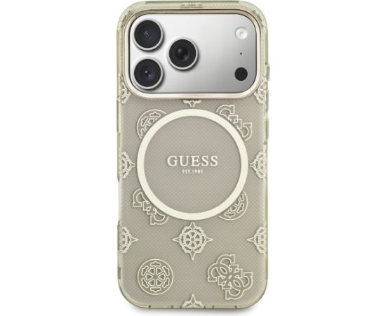 Guess IML Peony Dot MagSafe Case Aizsargapvalks priekš iPhone 17 Pro / bēšs Neoriģinālie Maciņi