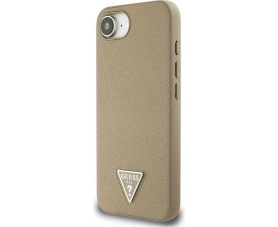Case Guess Grained Triangle MagSafe Aizsargapvalks priekš iPhone 16e / 17e / brūns Neoriģinālie Maciņi