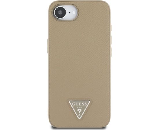 Case Guess Grained Triangle MagSafe Aizsargapvalks priekš iPhone 16e / 17e / brūns Neoriģinālie Maciņi