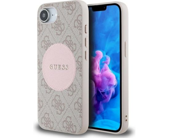 Guess 4G Circle Classic Logo MagSafe Aizsargapvalks priekš iPhone 16e / 17e / rozā Neoriģinālie Maciņi