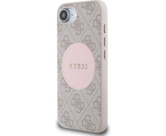 Guess 4G Circle Classic Logo MagSafe Aizsargapvalks priekš iPhone 16e / 17e / rozā Neoriģinālie Maciņi