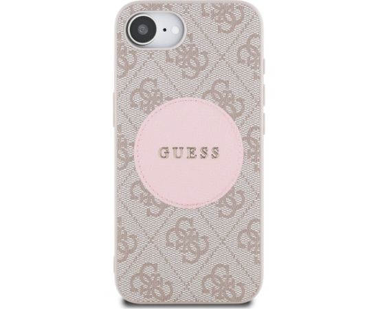 Guess 4G Circle Classic Logo MagSafe Aizsargapvalks priekš iPhone 16e / 17e / rozā Neoriģinālie Maciņi