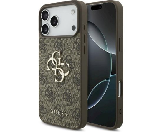Guess 4G Big Logo Case Aizsargapvalks priekš iPhone 17 Pro Max / brūns Neoriģinālie Maciņi