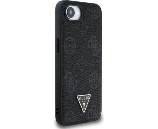 Guess Grained Hot Stamp Peony Triangle Logo MagSafe Aizsargapvalks priekš iPhone 16e / 17e / melns Neoriģinālie Maciņi