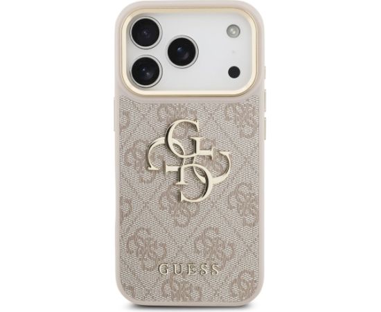 Guess 4G Big 4G Classic Logo Big Strap Metal Buttons Case Aizsargapvalks priekš iPhone 17 Pro / rozā Neoriģinālie Maciņi