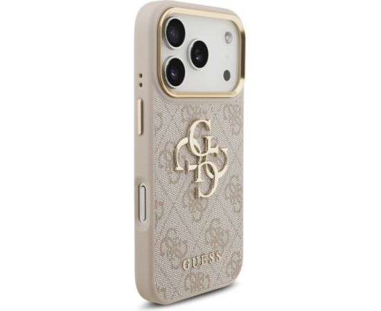 Guess 4G Big 4G Classic Logo Big Strap Metal Buttons Case Aizsargapvalks priekš iPhone 17 Pro / rozā Neoriģinālie Maciņi