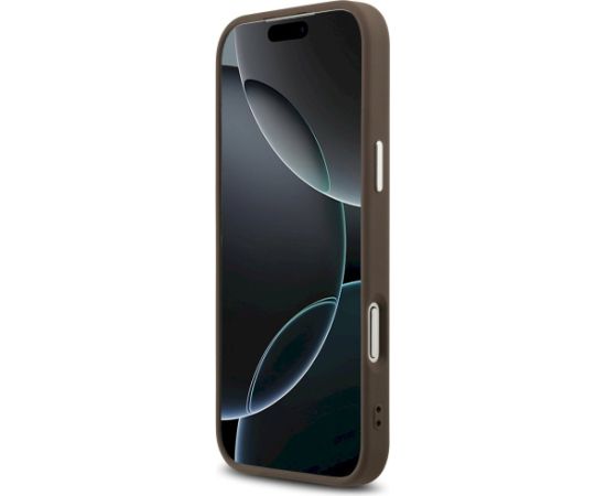 Guess 4G Big 4G Classic Logo Case Aizsargapvalks priekš iPhone 17 Pro Max / brūns/sudrabs Neoriģinālie Maciņi