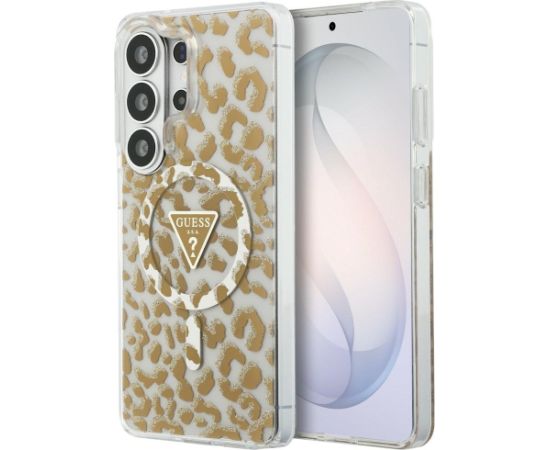 Guess IML Leopard Print Triangle MagSafe Aizsargapvalks priekš Samsung Galaxy S26 Ultra / brūns Neoriģinālie Maciņi