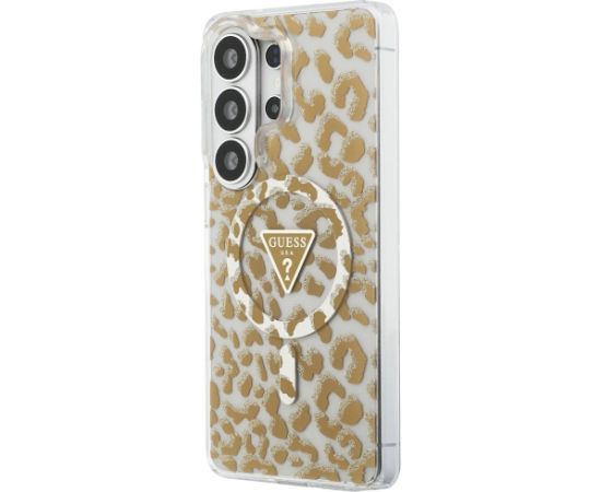 Guess IML Leopard Print Triangle MagSafe Aizsargapvalks priekš Samsung Galaxy S26 Ultra / brūns Neoriģinālie Maciņi