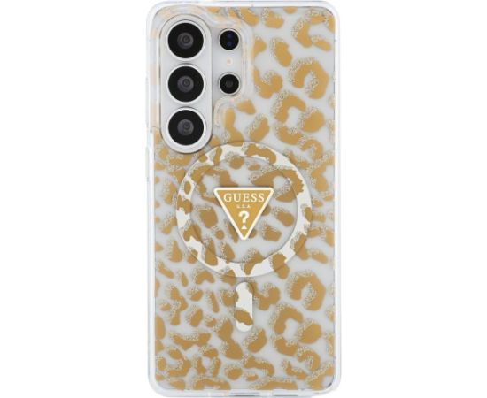 Guess IML Leopard Print Triangle MagSafe Aizsargapvalks priekš Samsung Galaxy S26 Ultra / brūns Neoriģinālie Maciņi