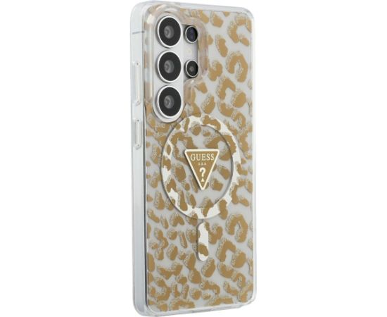 Guess IML Leopard Print Triangle MagSafe Aizsargapvalks priekš Samsung Galaxy S26 Ultra / brūns Neoriģinālie Maciņi