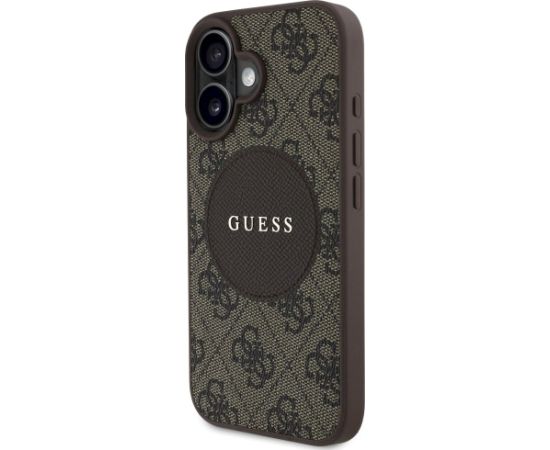 Guess 4G Circle Classic Logo MagSafe Aizsargapvalks priekš iPhone 16 / brūns Neoriģinālie Maciņi