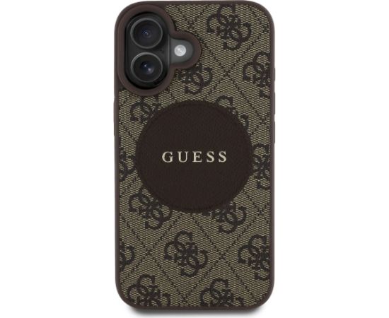 Guess 4G Circle Classic Logo MagSafe Aizsargapvalks priekš iPhone 16 / brūns Neoriģinālie Maciņi