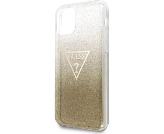 Guess GUHCN65SGTLGO Hardcase Glitter Triangle Aizsargapvalks priekš iPhone 11 Pro Max / zelta Neoriģinālie Maciņi
