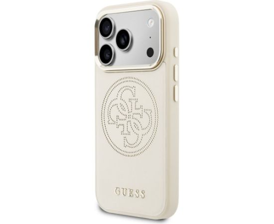 Guess Perforated 4G MagSafe Aizsargapvalks priekš iPhone 17 Pro Max / bēšs Neoriģinālie Maciņi