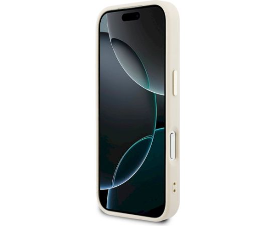 Guess Perforated 4G MagSafe Aizsargapvalks priekš iPhone 17 Pro Max / bēšs Neoriģinālie Maciņi