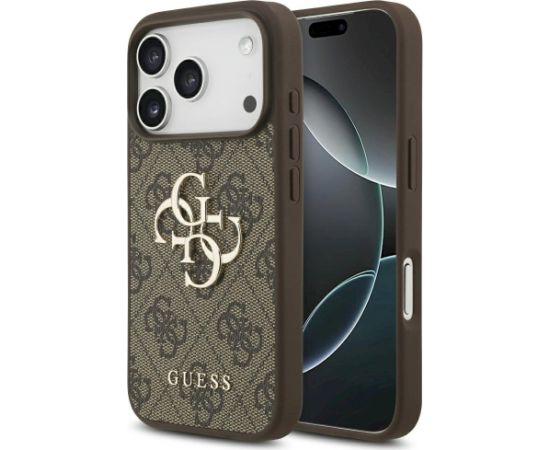 Guess 4G Big Logo Case Aizsargapvalks priekš iPhone 17 Pro / brūns Neoriģinālie Maciņi
