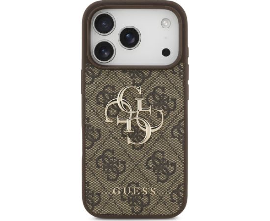 Guess 4G Big Logo Case Aizsargapvalks priekš iPhone 17 Pro / brūns Neoriģinālie Maciņi