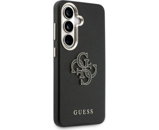 Guess Grained Big 4G Metal Logo Case Aizsargapvalks priekš Samsung Galaxy S26 Plus / melns Neoriģinālie Maciņi