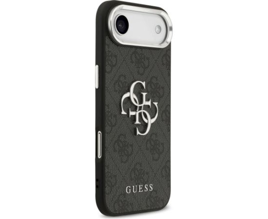 Guess 4G Big 4G Classic Logo Aizsargapvalks priekš iPhone 17 Air / melns sudraba Neoriģinālie Maciņi