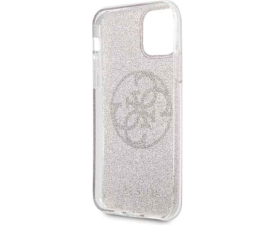 Guess GUHCN58PCUGLPI 4G Circle Glitter Aizsargapvalks priekš iPhone 11 Pro / rozā Neoriģinālie Maciņi