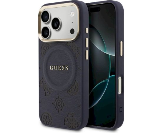 Guess Peony Hot Stamp MagSafe Case Aizsargapvalks priekš iPhone 17 Pro / zils Neoriģinālie Maciņi