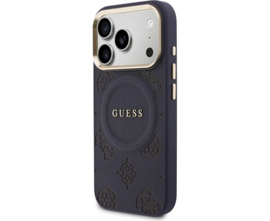 Guess Peony Hot Stamp MagSafe Case Aizsargapvalks priekš iPhone 17 Pro / zils Neoriģinālie Maciņi