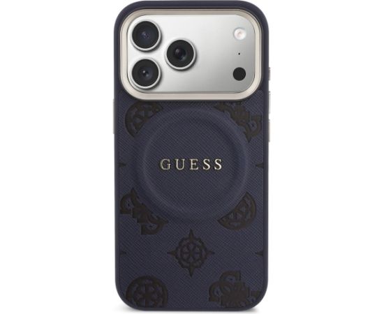 Guess Peony Hot Stamp MagSafe Case Aizsargapvalks priekš iPhone 17 Pro / zils Neoriģinālie Maciņi