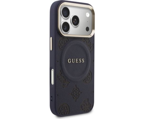 Guess Peony Hot Stamp MagSafe Case Aizsargapvalks priekš iPhone 17 Pro / zils Neoriģinālie Maciņi