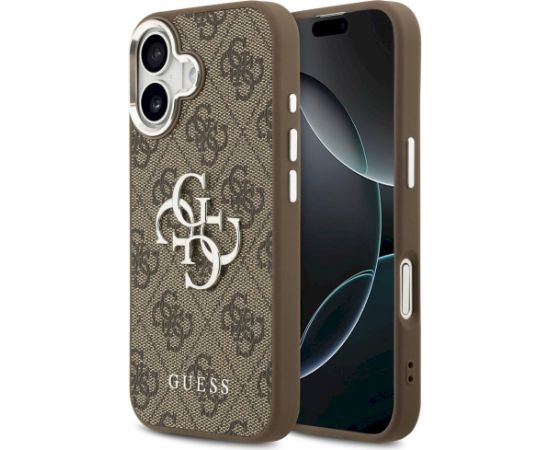 Guess 4G Big 4G Classic Logo Case Aizsargapvalks priekš iPhone 17 / brūns/sudraba Neoriģinālie Maciņi