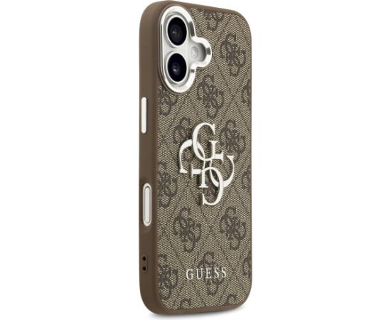 Guess 4G Big 4G Classic Logo Case Aizsargapvalks priekš iPhone 17 / brūns/sudraba Neoriģinālie Maciņi