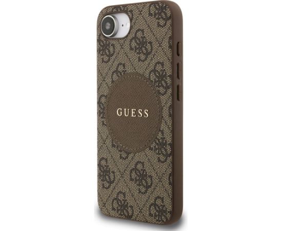 Guess 4G Circle Classic Logo MagSafe Case Aizsargapvalks priekš iPhone 16e / 17e / brūns Neoriģinālie Maciņi
