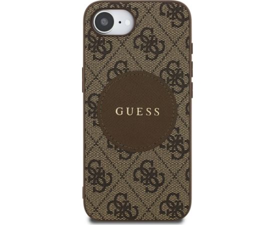 Guess 4G Circle Classic Logo MagSafe Case Aizsargapvalks priekš iPhone 16e / 17e / brūns Neoriģinālie Maciņi