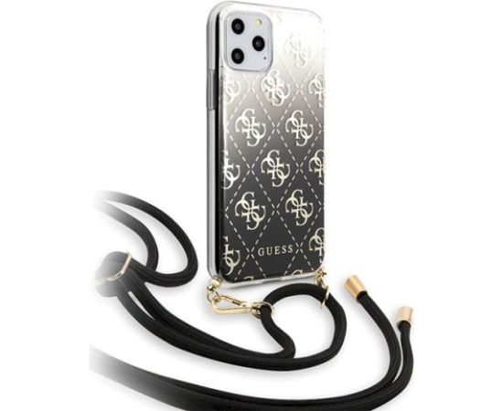 Guess GUHCN65WO4GBK Hardcase 4G Gradient Aizsargapvalks priekš iPhone 11 Pro Max / melns Neoriģinālie Maciņi