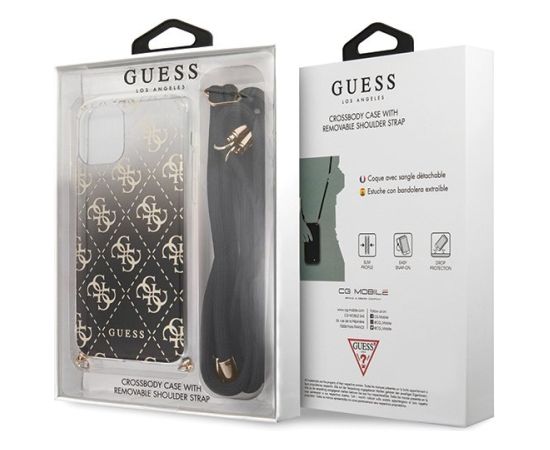 Guess GUHCN65WO4GBK Hardcase 4G Gradient Aizsargapvalks priekš iPhone 11 Pro Max / melns Neoriģinālie Maciņi