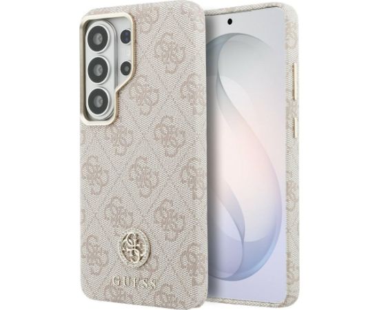 Guess 4G Rhinestone Round Logo MagSafe Aizsargapvalks priekš Samsung Galaxy S26 Ultra / rozā Neoriģinālie Maciņi