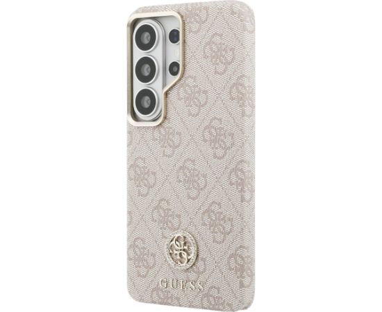 Guess 4G Rhinestone Round Logo MagSafe Aizsargapvalks priekš Samsung Galaxy S26 Ultra / rozā Neoriģinālie Maciņi